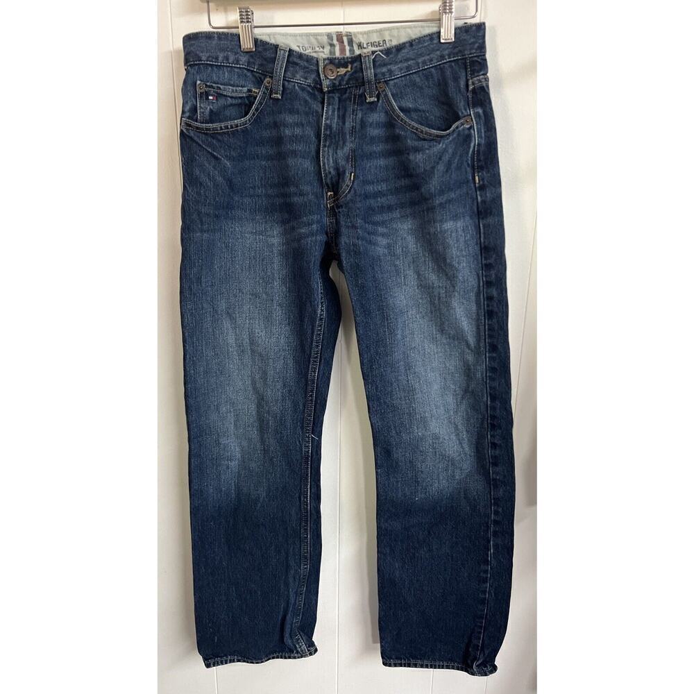 EUC Tommy Hilfiger‎ Jeans Mens 29x30 Relaxed Freedom Dark Wash Blue Denim